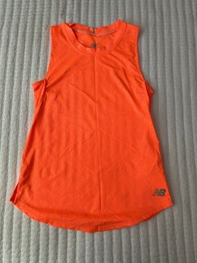 New Balance Women's Neon Orange Mesh Athletic Tank